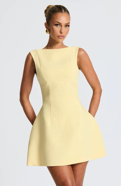 Lily | Women's High Neck Bubble Hem Wedding Guest Dress