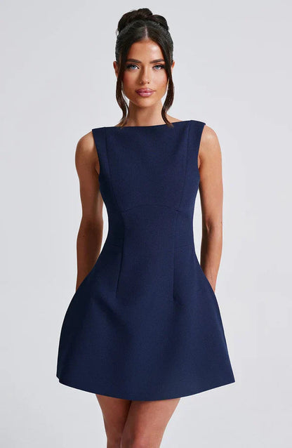 Lily | Women's High Neck Bubble Hem Wedding Guest Dress