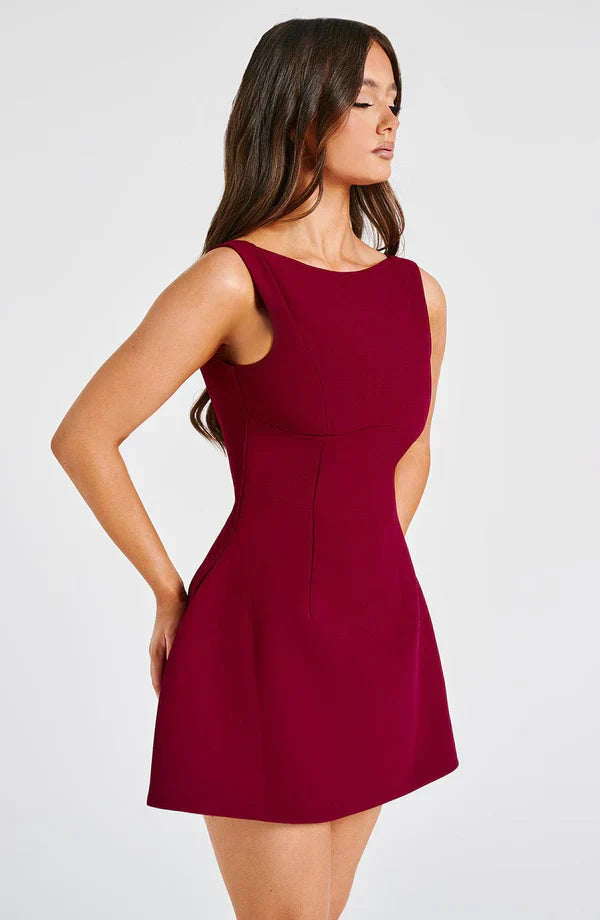 Lily | Women's High Neck Bubble Hem Wedding Guest Dress
