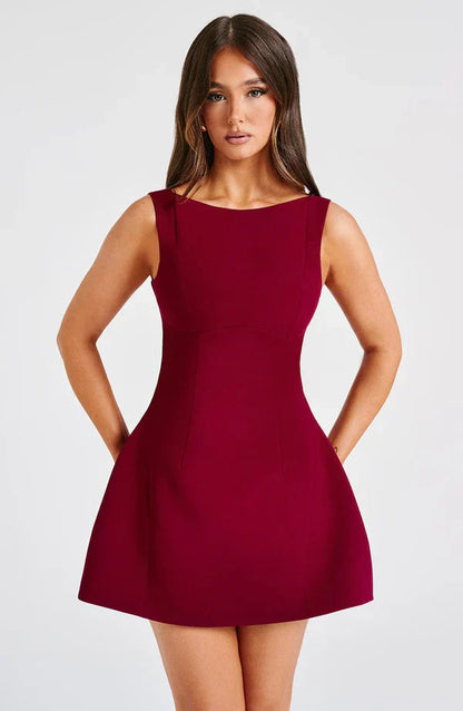 Lily | Women's High Neck Bubble Hem Wedding Guest Dress
