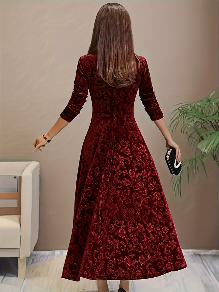 Roos | Women's Evening Floral Midi Dress