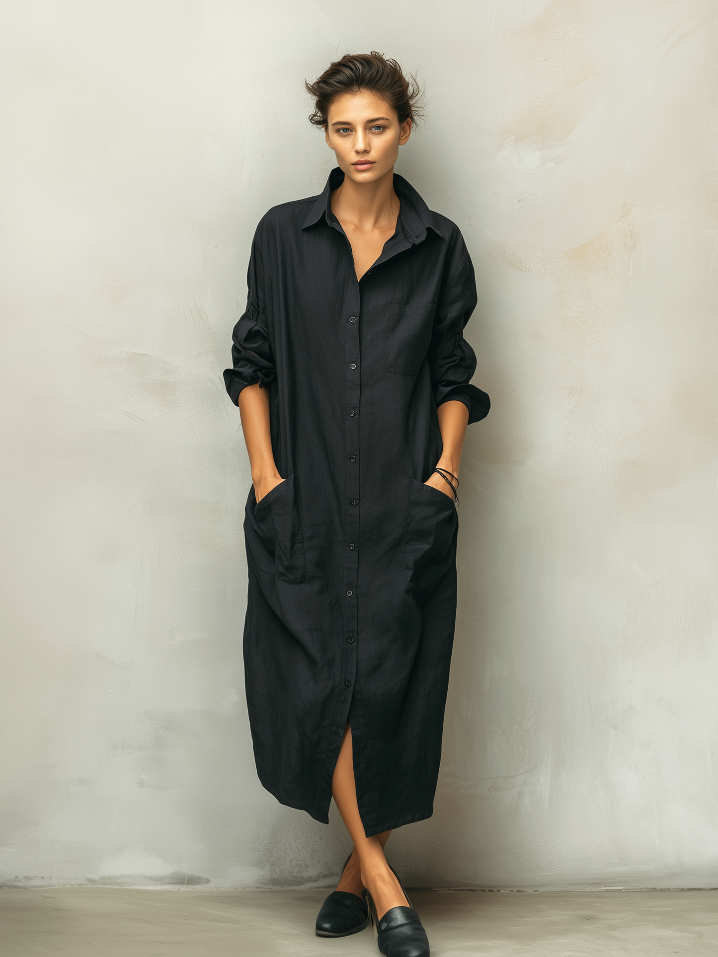 Lillian | Women's Summer Linen Buttoned Dress