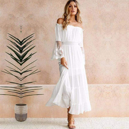 Charlotte | Women's Elegant Off-Shoulder Summer Maxi Dress
