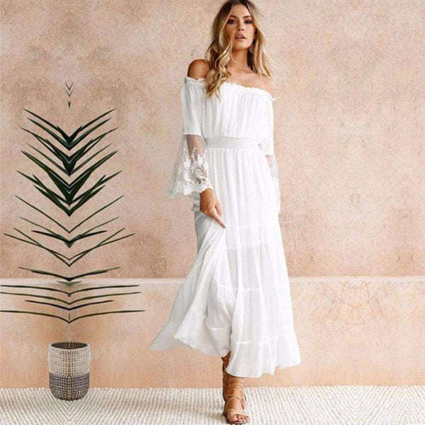Charlotte | Women's Elegant Off-Shoulder Summer Maxi Dress