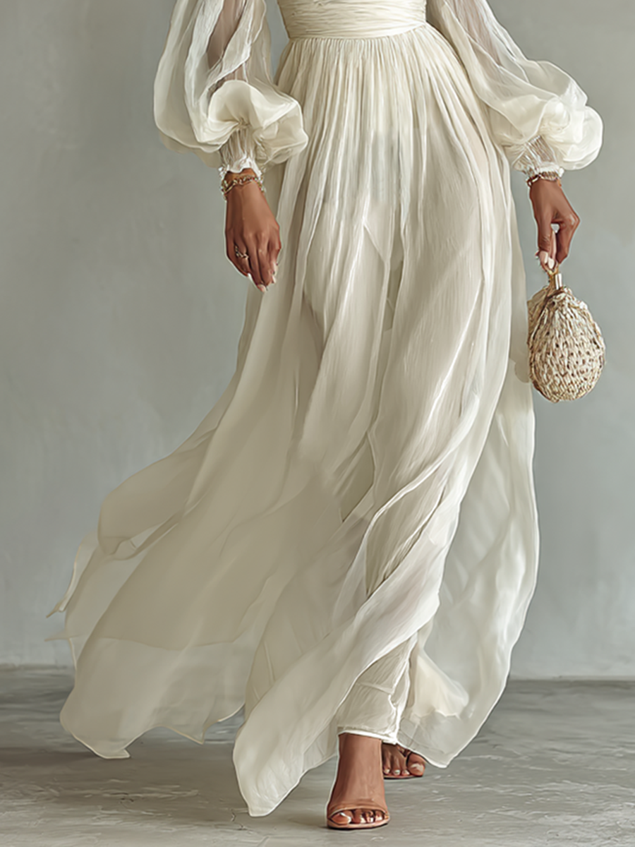 Serenity | Women's Elegant Square Neck Maxi Dress