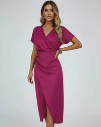 Ellison | Women's Elegant Wrap Side Slit Dress