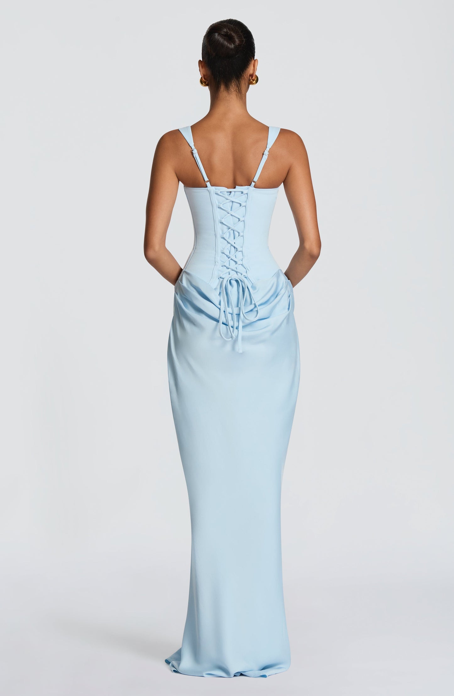 Alexa | Women's Elegant Draped Square Neck Maxi Dress