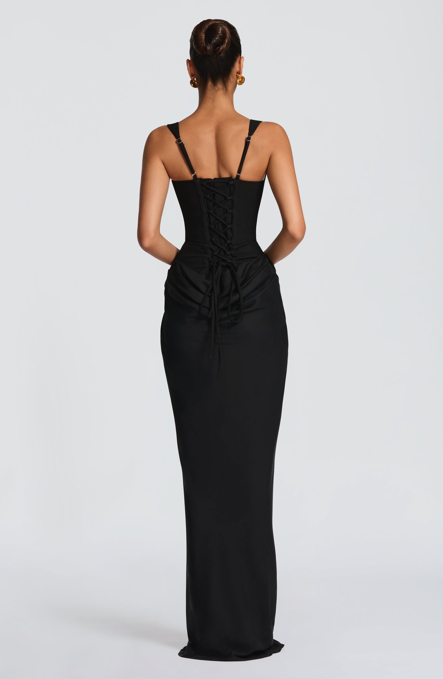 Alexa | Women's Elegant Draped Square Neck Maxi Dress