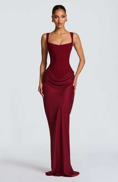 Evelyn | Women's Formal Draped Evening Maxi Dress