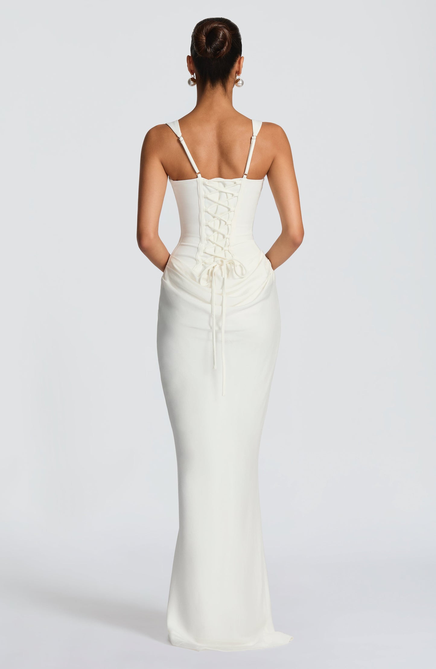 Alexa | Women's Elegant Draped Square Neck Maxi Dress