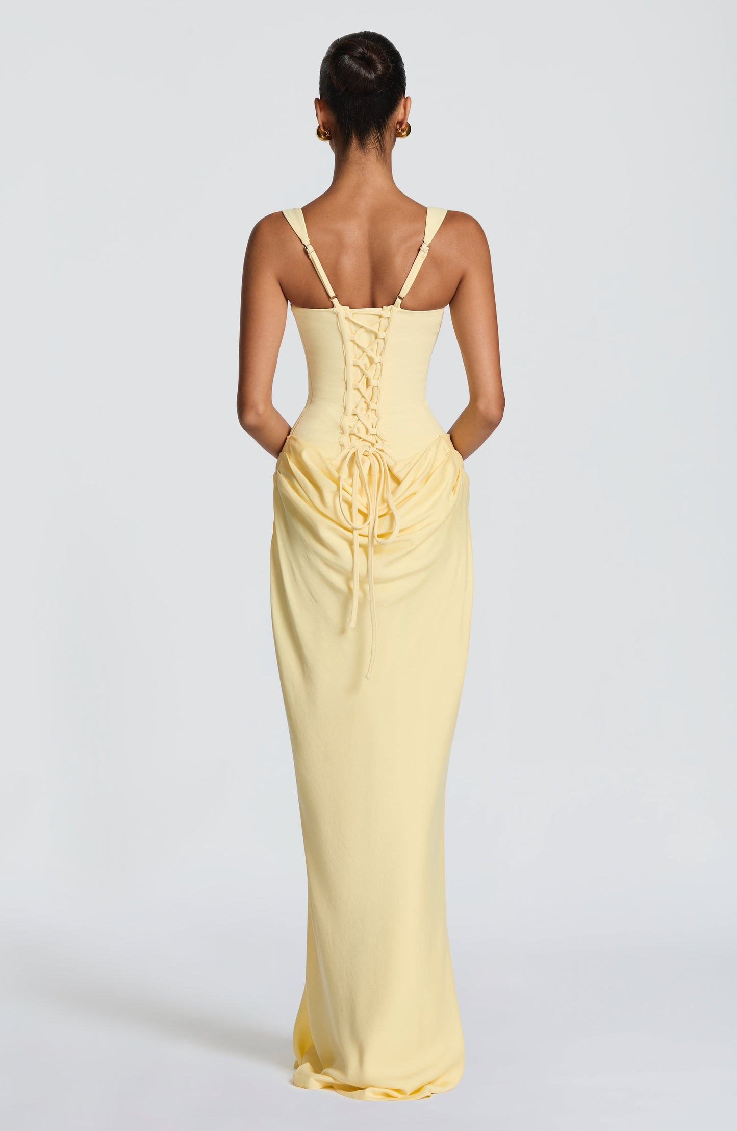 Alexa | Women's Elegant Draped Square Neck Maxi Dress