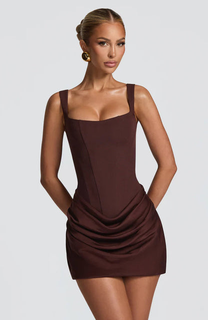 Eva | Women's Structured Square-Neck Wedding Guest Dress