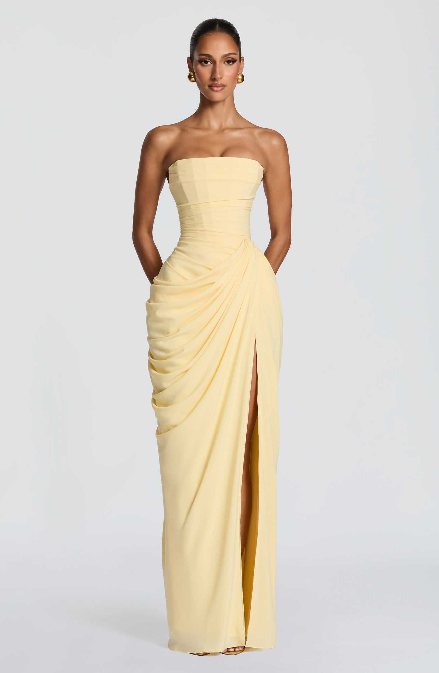 Harper | Women's Strapless Corset Maxi Dress