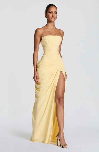 Harper | Women's Strapless Corset Maxi Dress