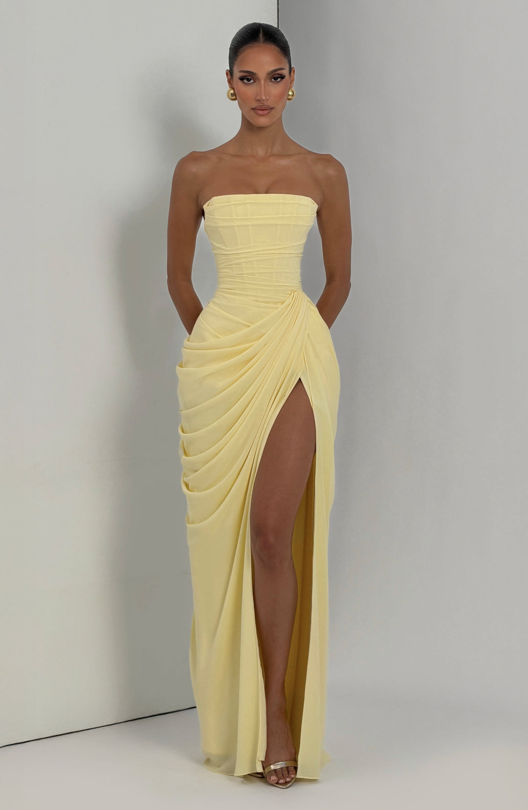 Harper | Women's Strapless Corset Maxi Dress