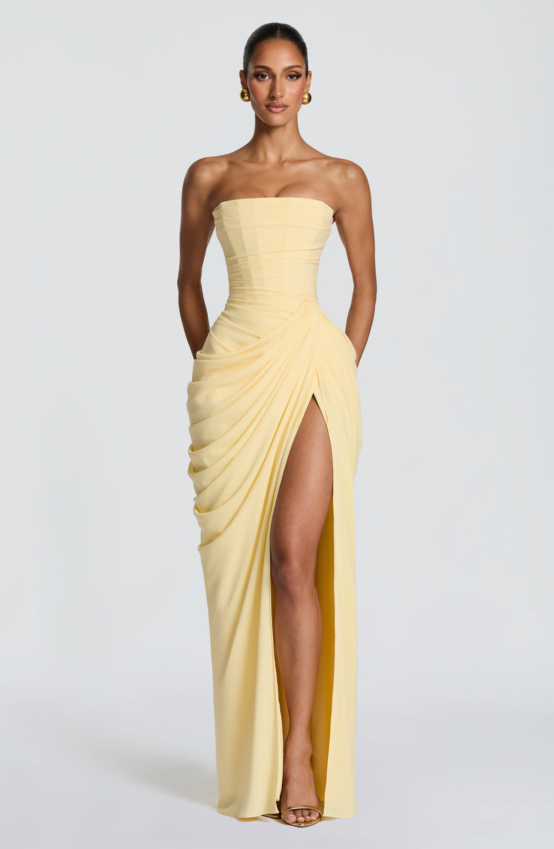 Harper | Women's Strapless Corset Maxi Dress