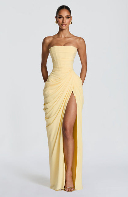 Harper | Women's Strapless Corset Maxi Dress