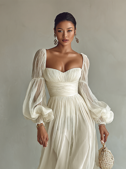 Serenity | Women's Elegant Square Neck Maxi Dress