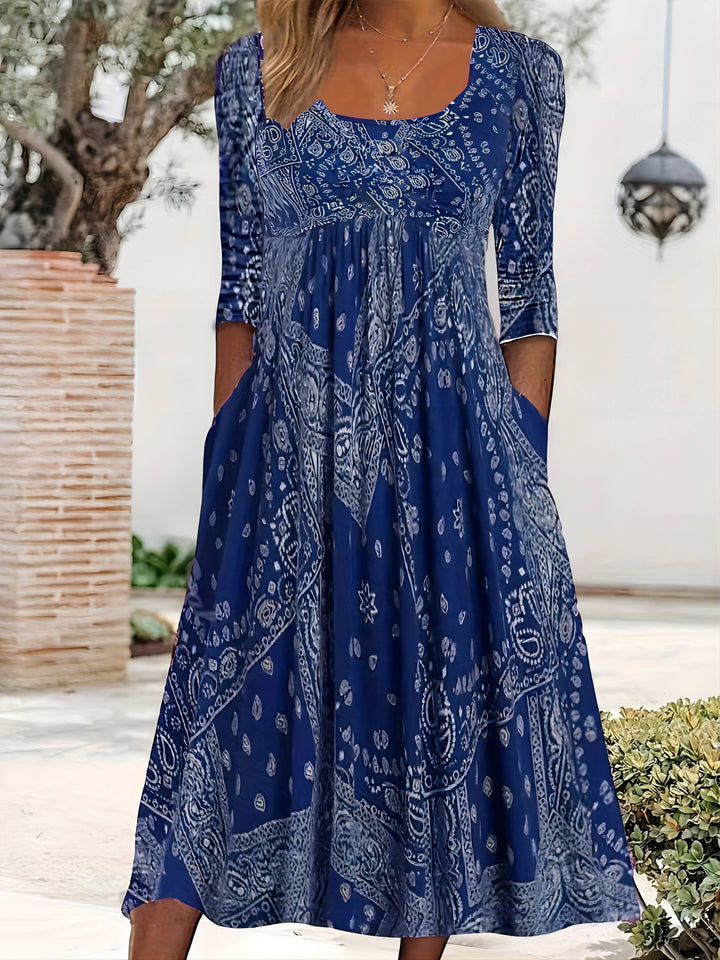 ELOWEN | CASUAL LONG SLEEVE MIDI DRESS