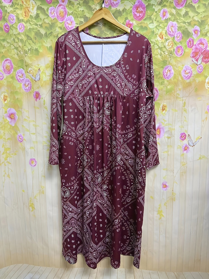 ELOWEN | CASUAL LONG SLEEVE MIDI DRESS