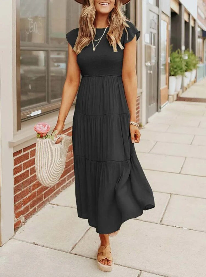 Josie | Women's Casual Midi Dress With Ruffled Sleeves