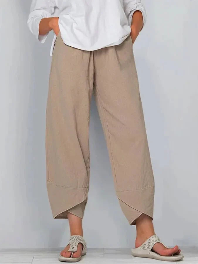 Kaeloria | Comfort Cropped Linen Pants