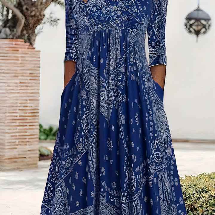 ELOWEN | CASUAL LONG SLEEVE MIDI DRESS