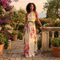 Lennon | Women's Floral Halterneck Maxi Dress