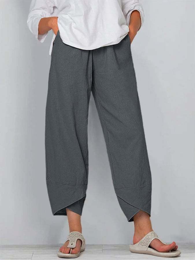 Kaeloria | Comfort Cropped Linen Pants