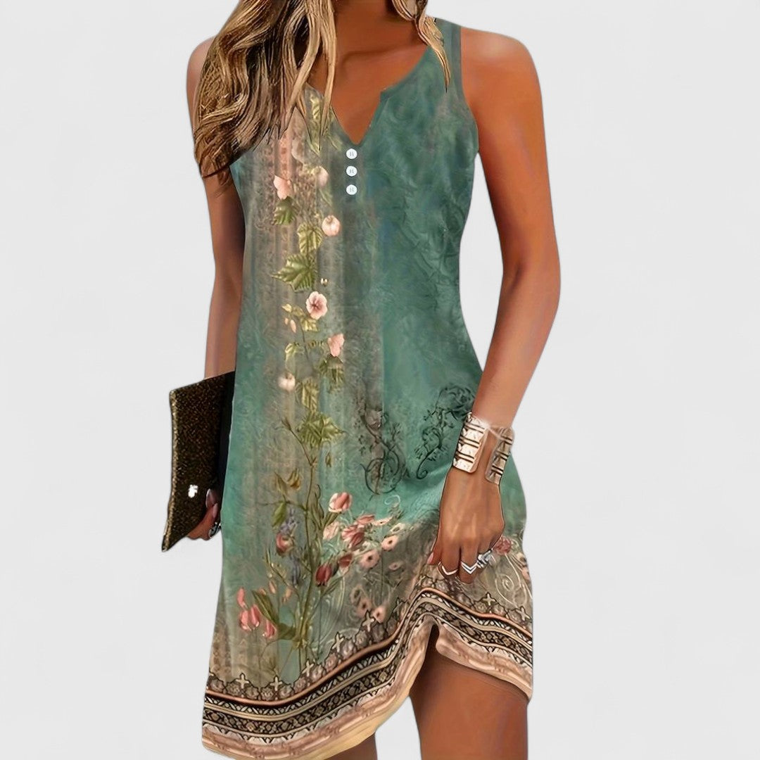Maribel | Women's Sleeveless Bohemian Midi Dress