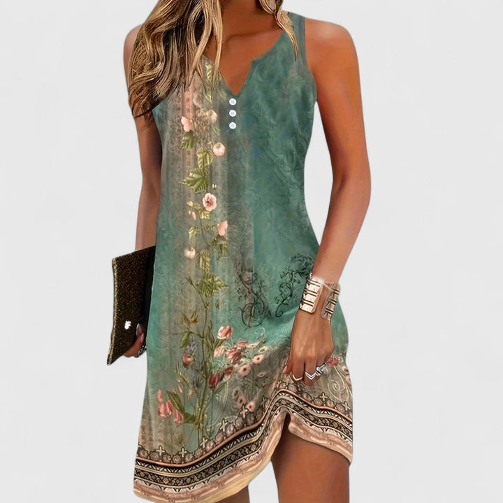 Maribel | Women's Sleeveless Bohemian Midi Dress