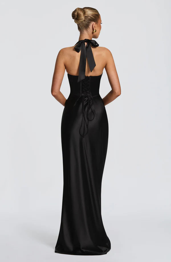 Brielle | Women's Elegant Halter Wedding Guest Dress