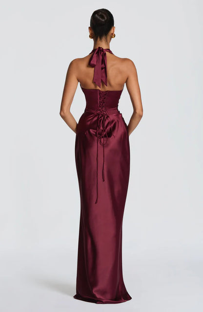 Brielle | Women's Elegant Halter Wedding Guest Dress
