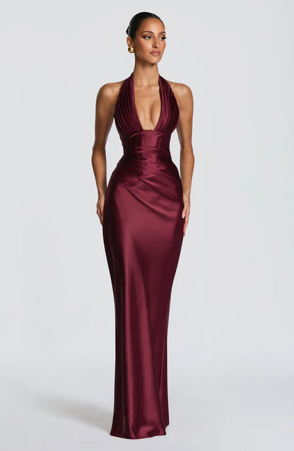 Brielle | Women's Elegant Halter Wedding Guest Dress