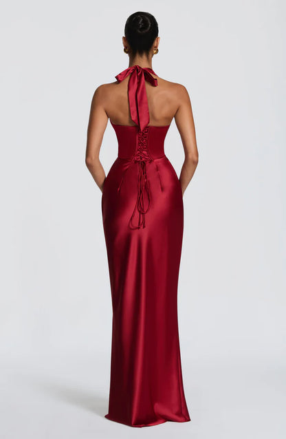 Brielle | Women's Elegant Halter Wedding Guest Dress