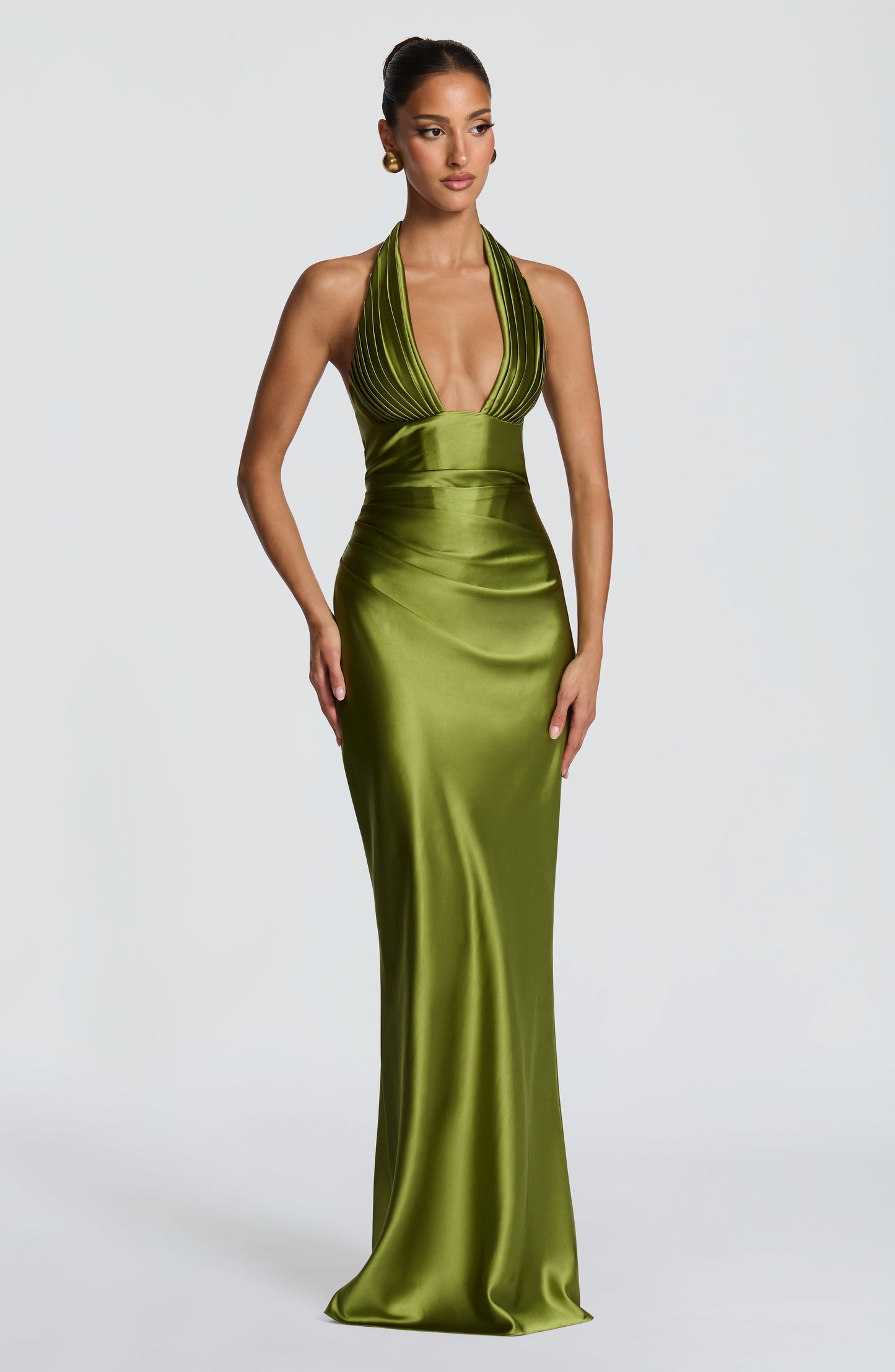 Brielle | Women's Elegant Halter Wedding Guest Dress