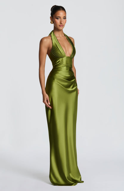 Brielle | Women's Elegant Halter Wedding Guest Dress