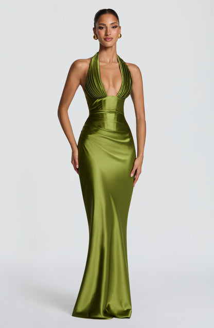 Brielle | Women's Elegant Halter Wedding Guest Dress
