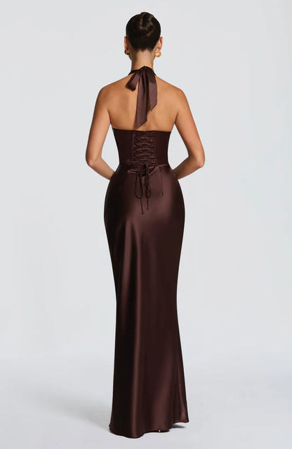 Brielle | Women's Elegant Halter Wedding Guest Dress