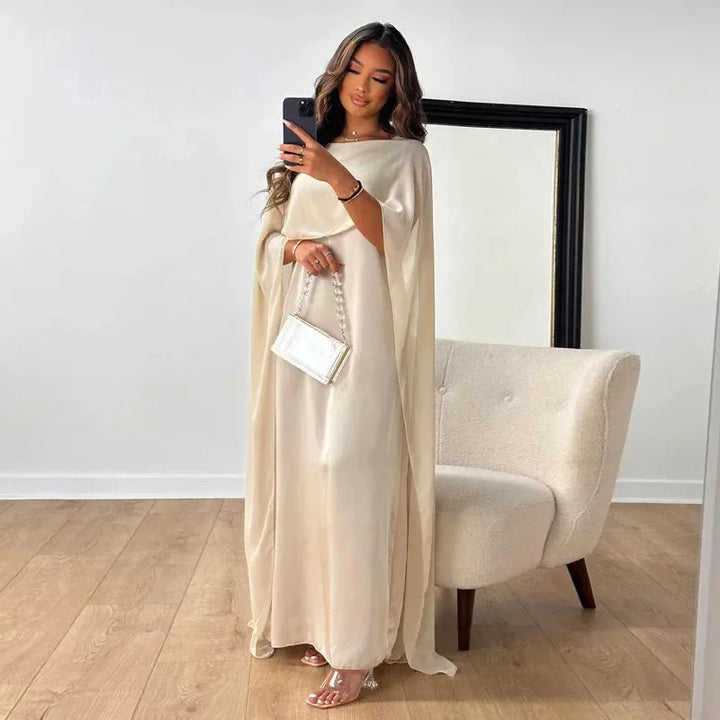 Lies | Women's Elegant Cape Maxi Wedding Guest Dress