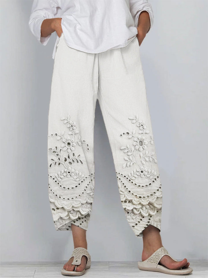 ZARA | LACE-TRIMMED TROUSERS