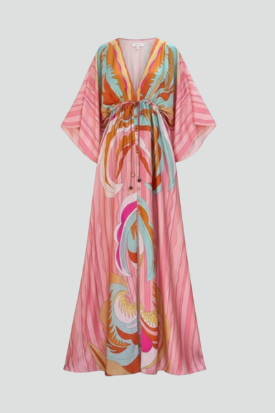 Kennedy | Women's Summer Printed Batwing Sleeve Dress