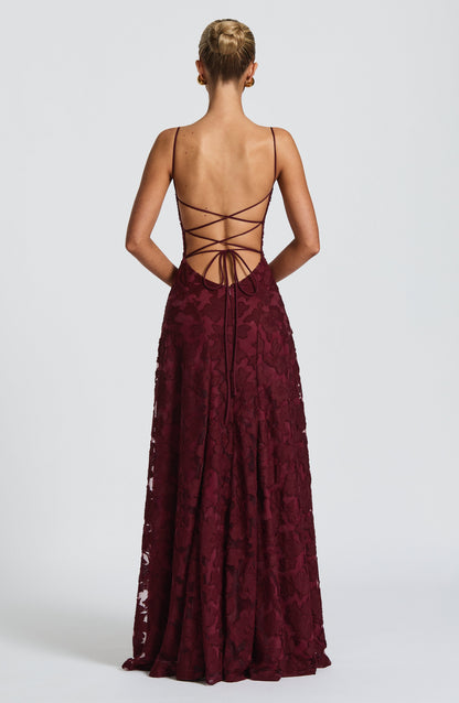 Autumn | Women's Elegant Embroidered Maxi Evening Dress