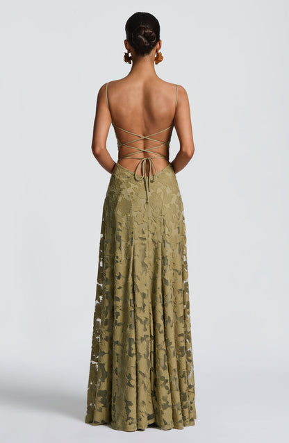 Autumn | Women's Elegant Embroidered Maxi Evening Dress