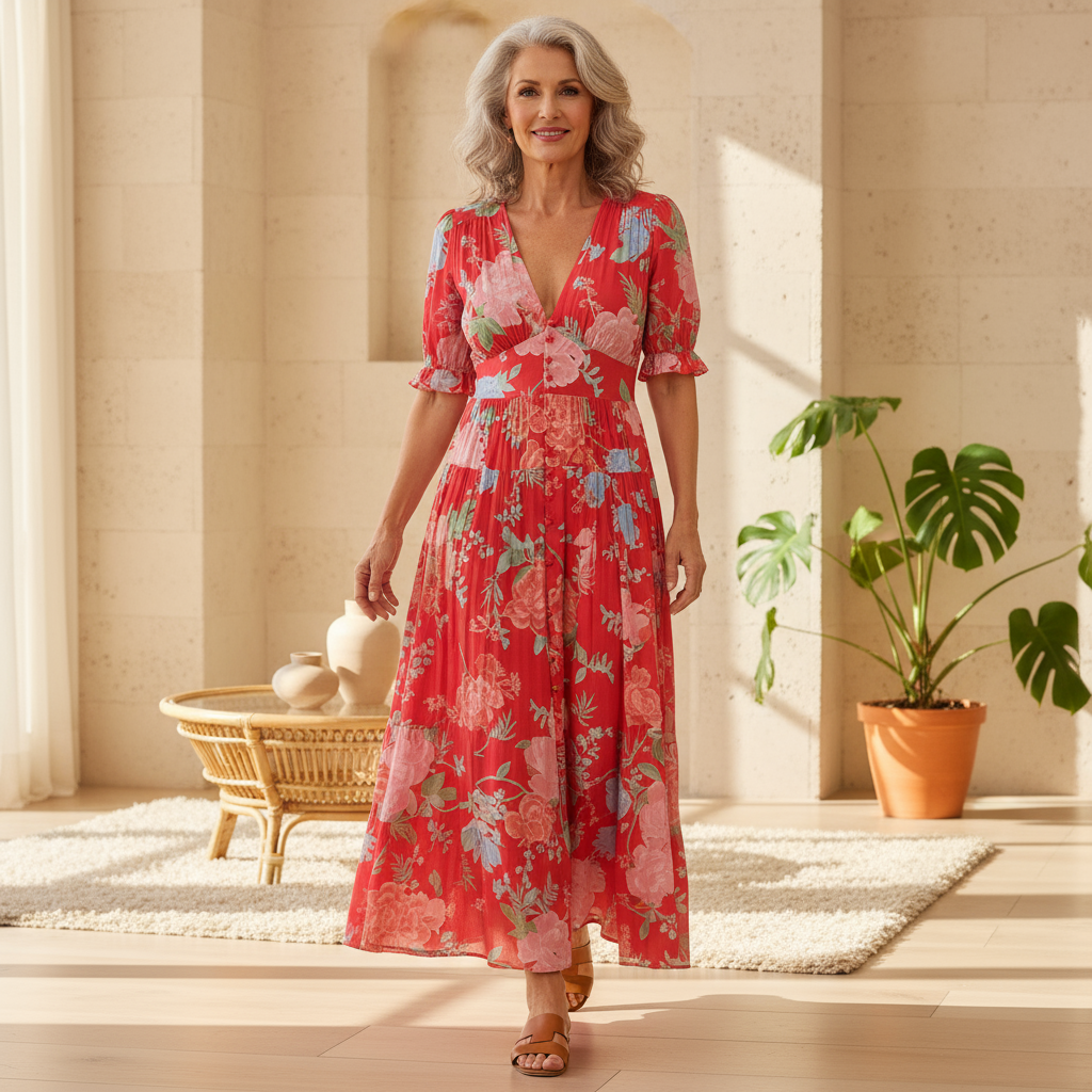 Amara | Vibrant Floral Midi Dress