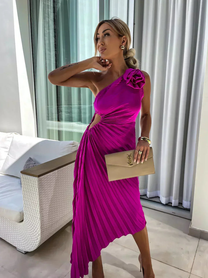 Mandy | Women's Pleated Wedding Guest Midi Dress
