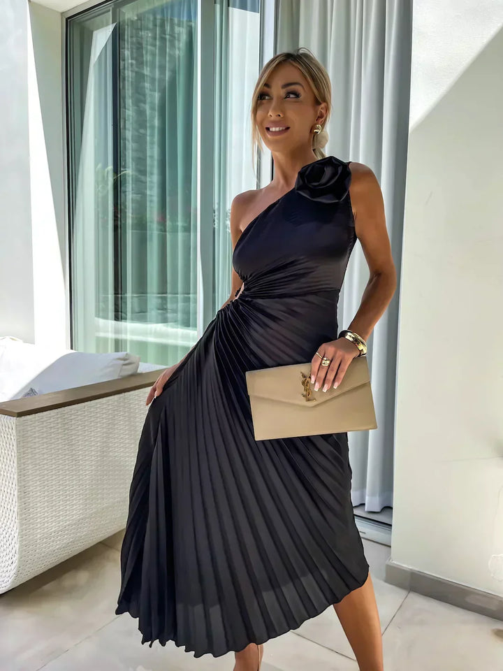 Mandy | Women's Pleated Wedding Guest Midi Dress