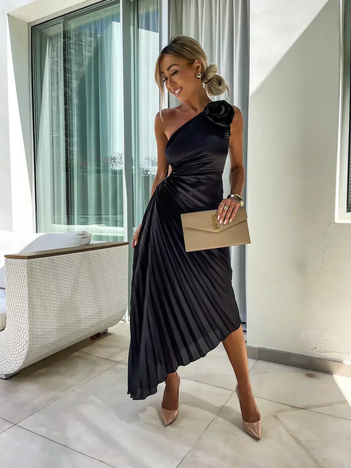 Mandy | Women's Pleated Wedding Guest Midi Dress