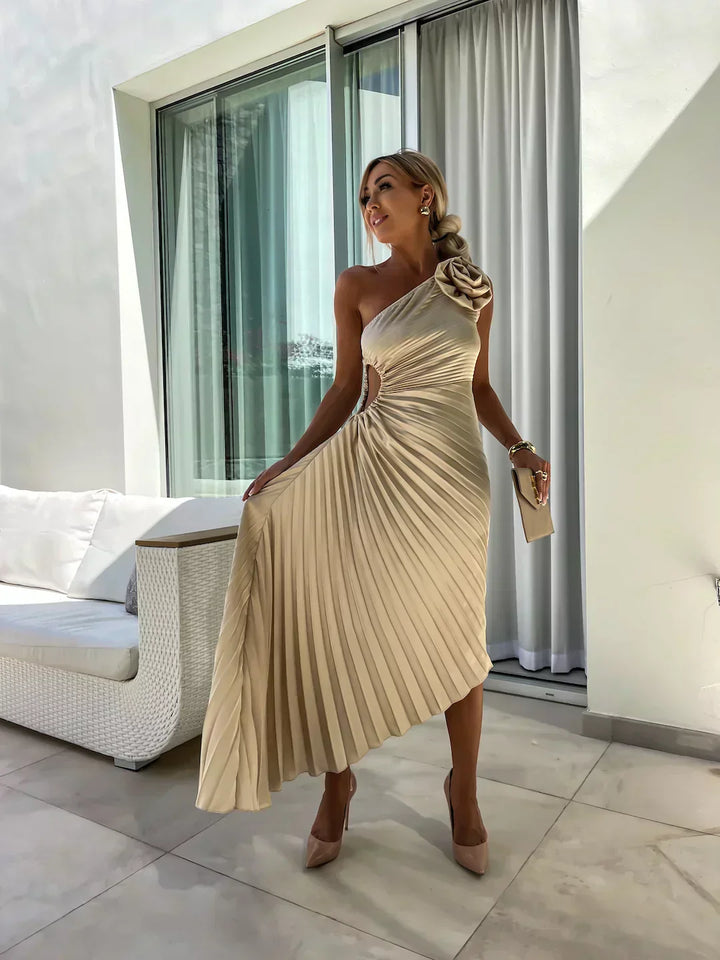 Mandy | Women's Pleated Wedding Guest Midi Dress