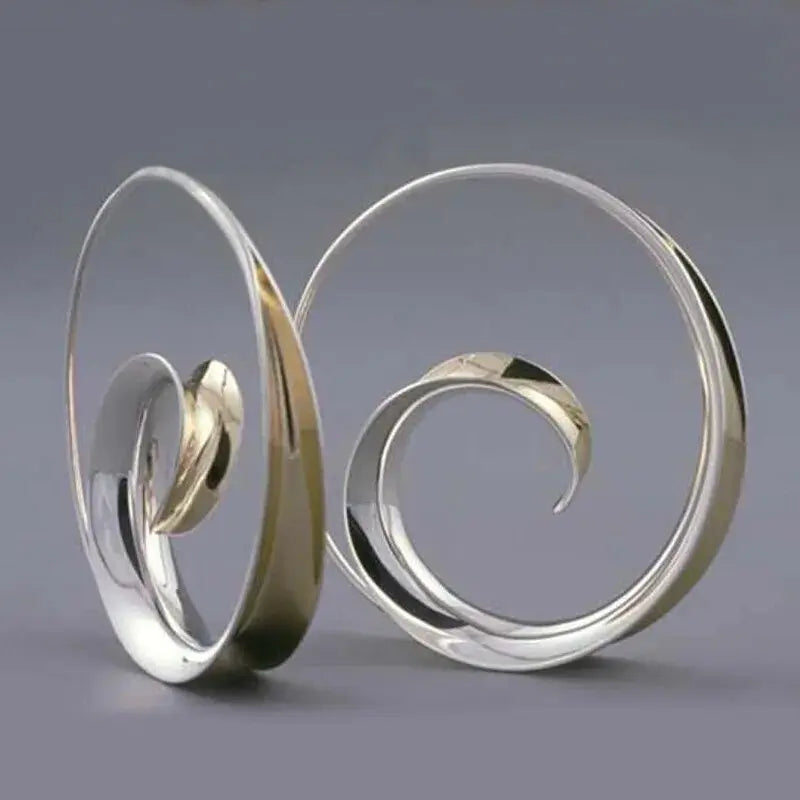 Vintage Spiral Wave Earrings